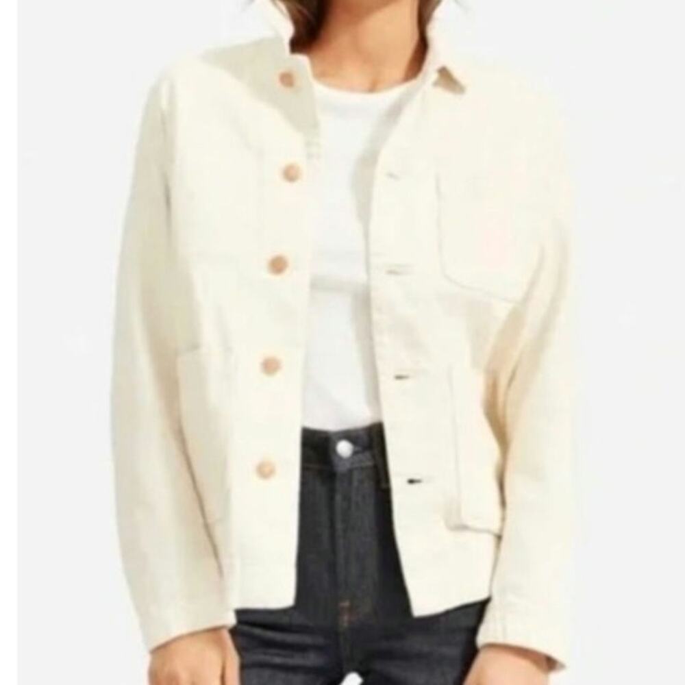 The Denim Jacket Everlane Off-white/Bone Trucker 100% Cotton Rose-gold Buttons